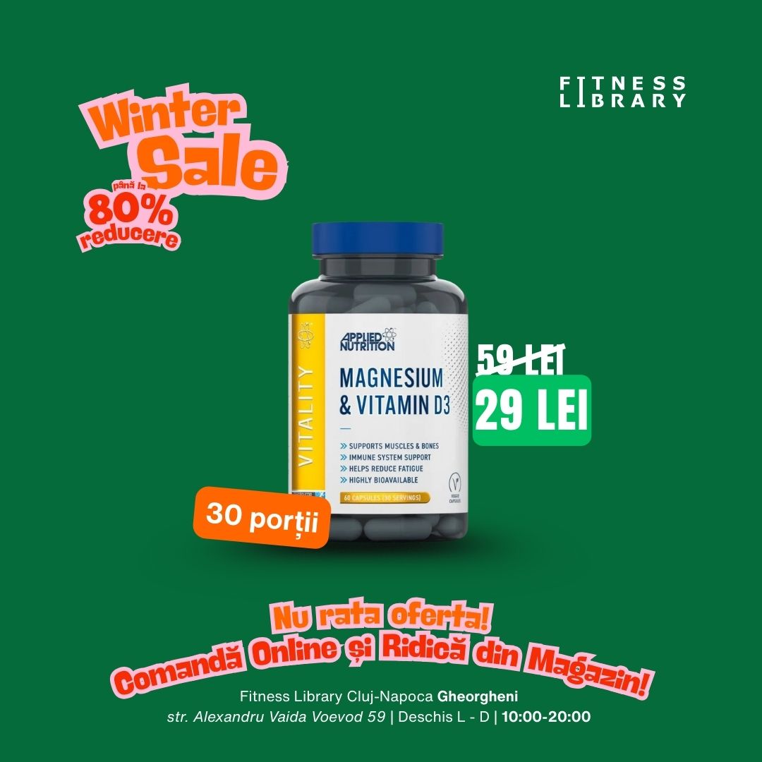 Magneziu Bisglicinat + Vitamina D3 Applied Nutrition 60 Capsule