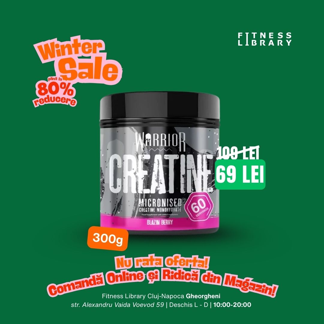 Creatina monohidrata, pudra, 300g, Warrior - Blazing Berry