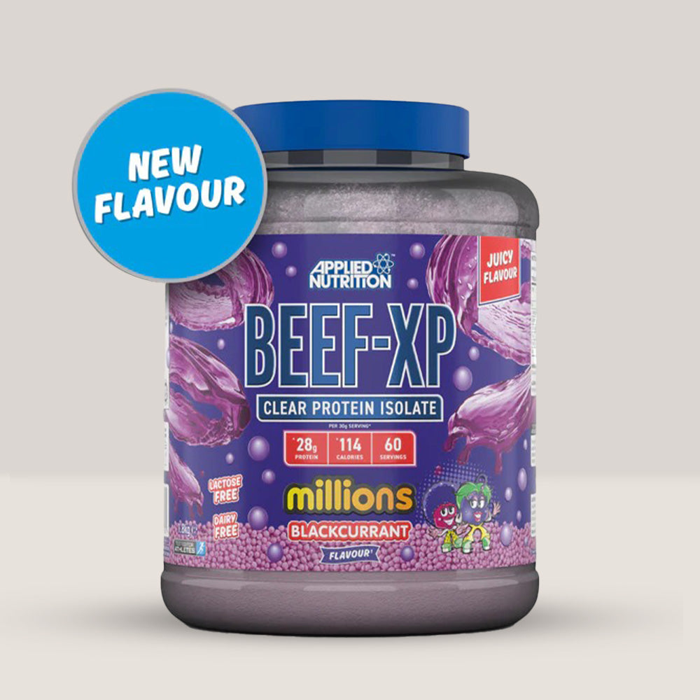 Beef-XP: Proteină hidrolizată de vită. Recuperare musculară rapidă, gust delicios de coacăze negre, fără zahăr. Devino mai puternic!