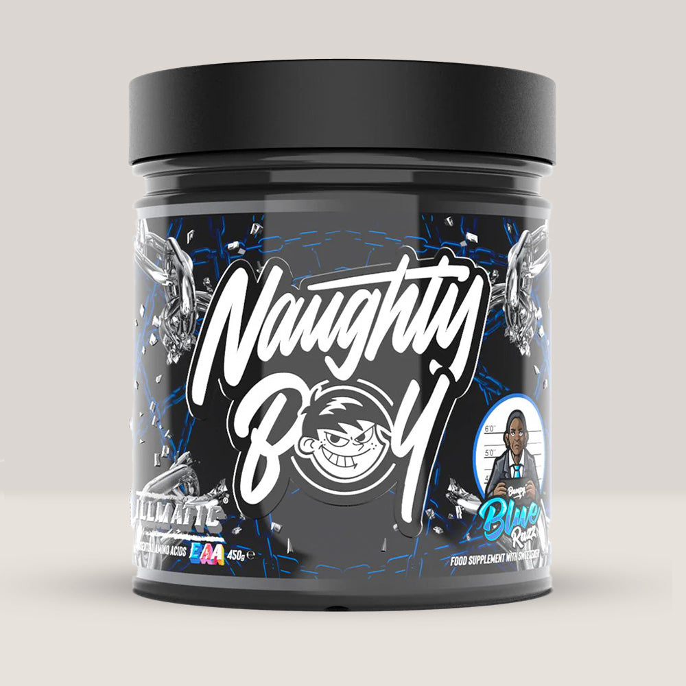 Recuperare rapidă și sinteză proteică amplificată cu Illmatic EAA Blue Razz. Descoperă puterea regenerării.