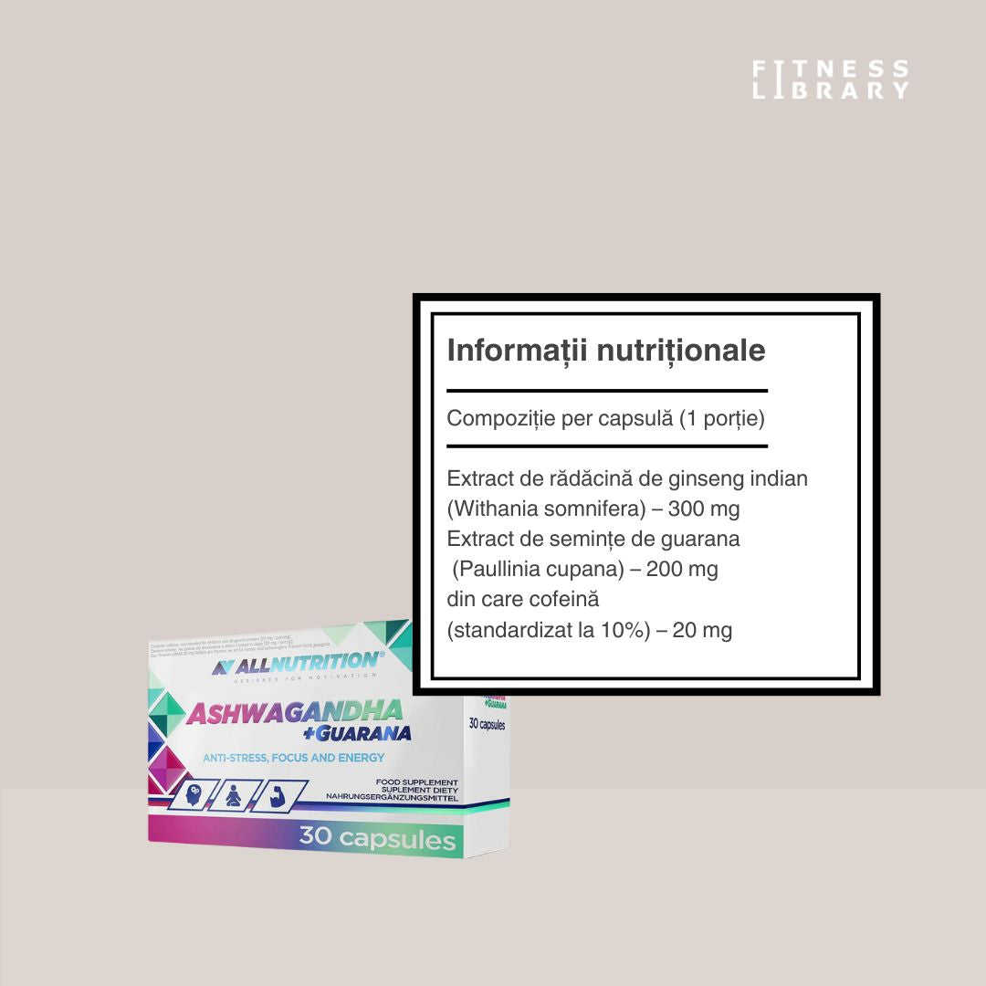 Ashwagandha + Guarana: Calm, energie și focus pentru o zi plină de vitalitate.