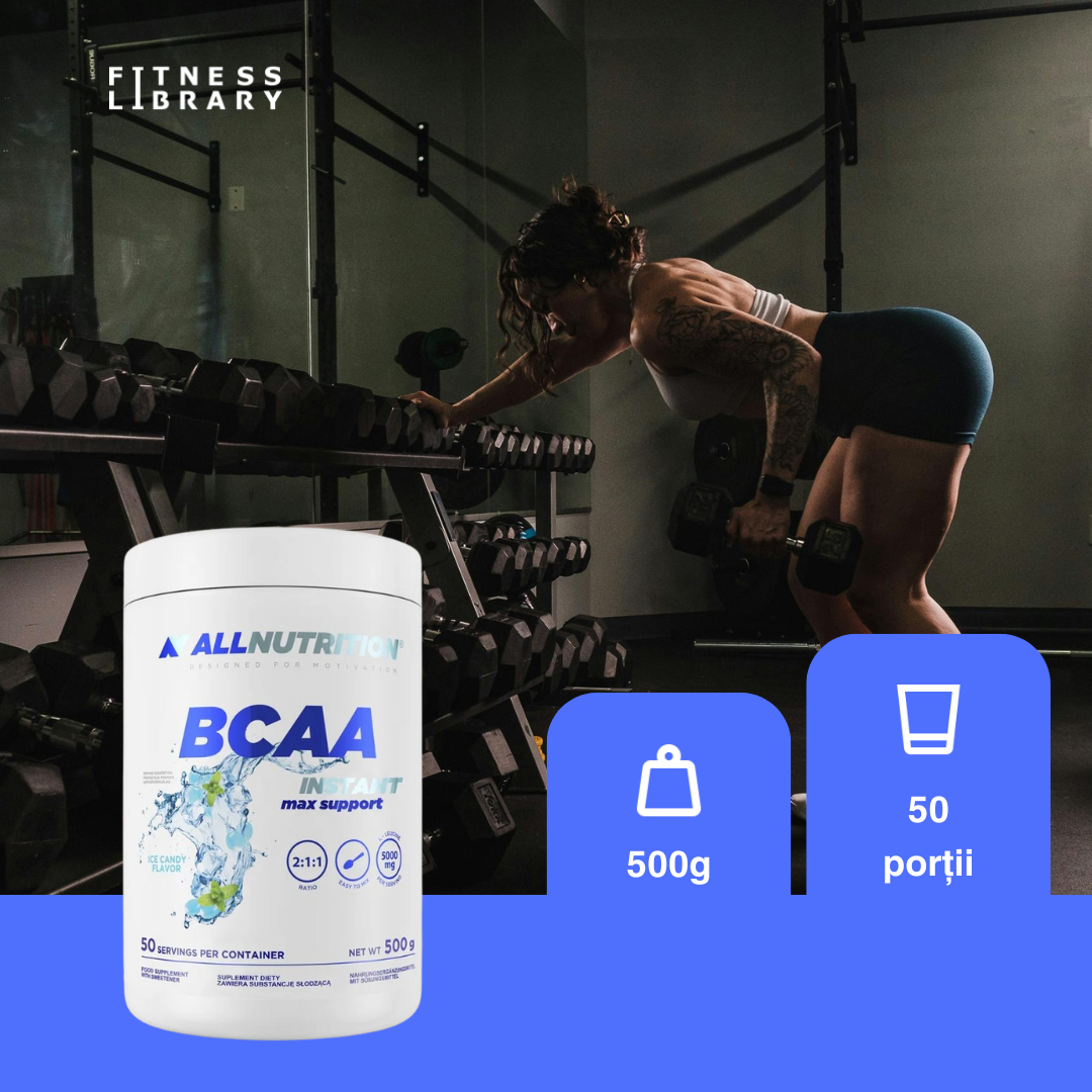 BCAA MAX SUPPORT INSTANT 500g – Formulă instantizată de aminoacizi esențiali (refacere accelerată & protecție anticatabolică) – 2 porții | ALLNUTRITION