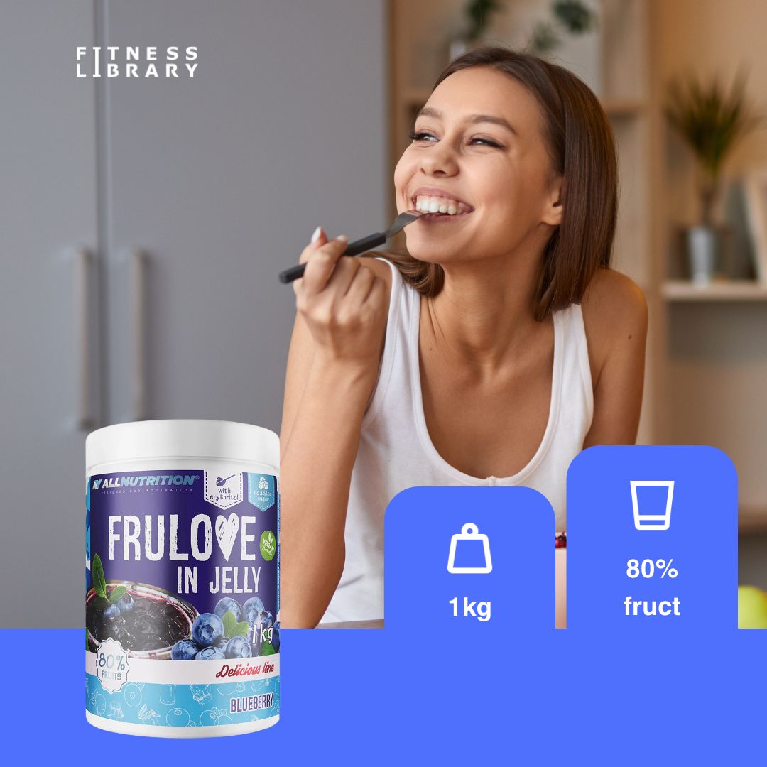 Jeleu de afine AllNutrition, 80% fructe, fără zahăr adăugat. Start elegant și plin de vitalitate!