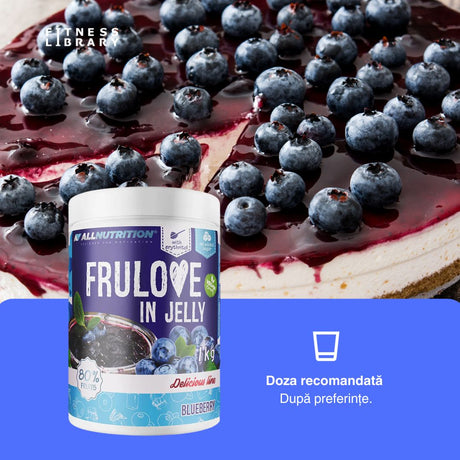 Jeleu de afine ALLNUTRITION, 80% fructe, fără zahăr adăugat. Gust desăvârșit, puritate naturală.