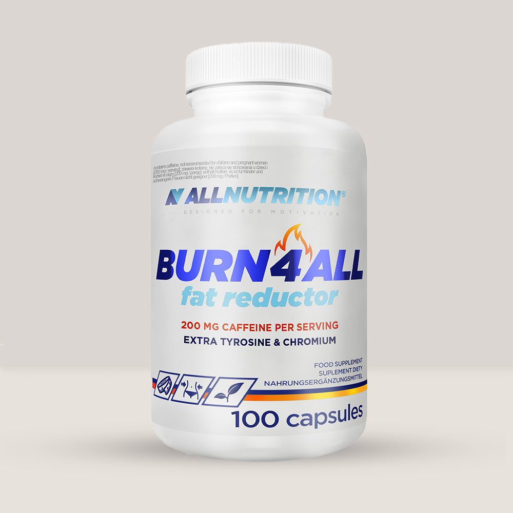 Imagine cu suplimentul alimentar Burn4All de la ALLNUTRITION, 100 de capsule.