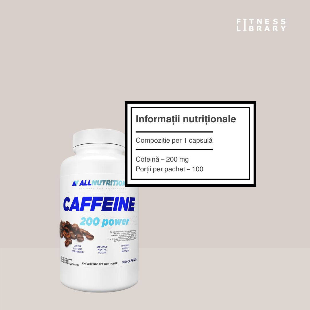 Energie vibrantă și claritate mentală cu cofeina anhidră ALLNUTRITION. Performanță supremă, zilnic.