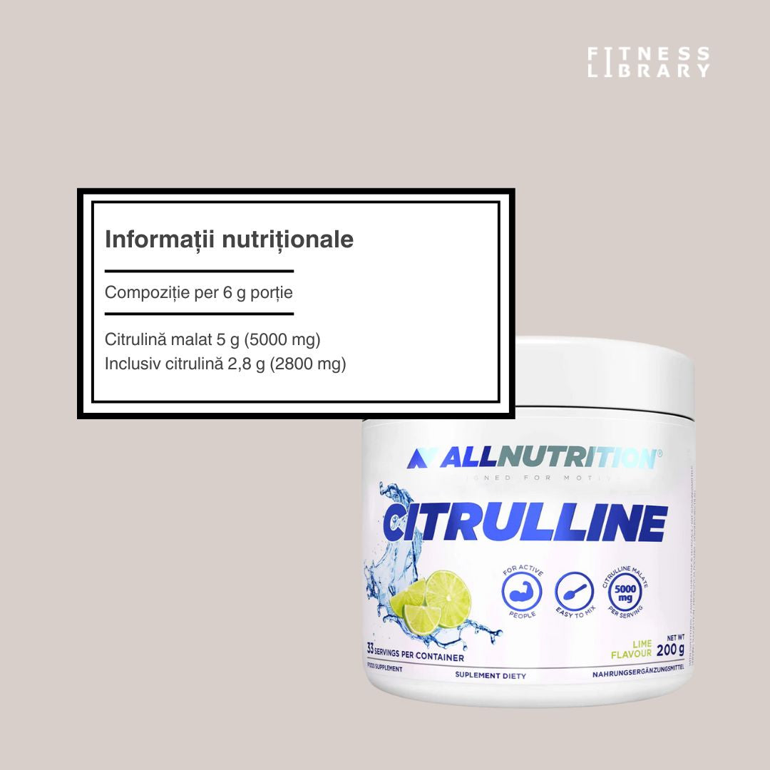 Citrulina Malat ALLNUTRITION: Rezistență musculară amplificată, recuperare rapidă. Performanțe de vârf!