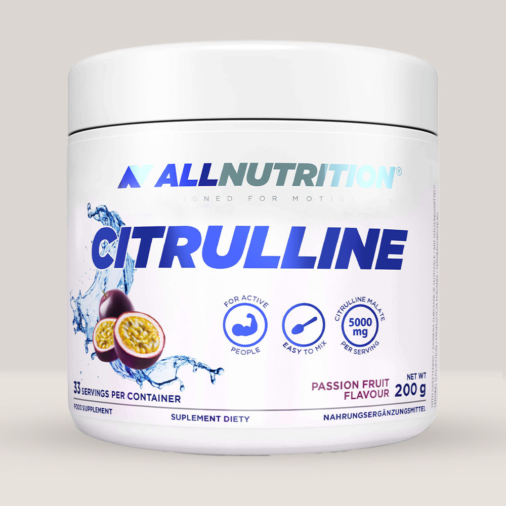 Imagine cu suplimentul alimentar Citrulline de la ALLNUTRITION, 200g, 33 de serviri. Passion fruit aroma.
