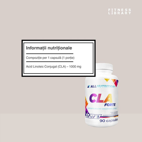 Siluetă visată? CLA Forte de la AllNutrition susține un metabolism revigorat și energie debordantă.