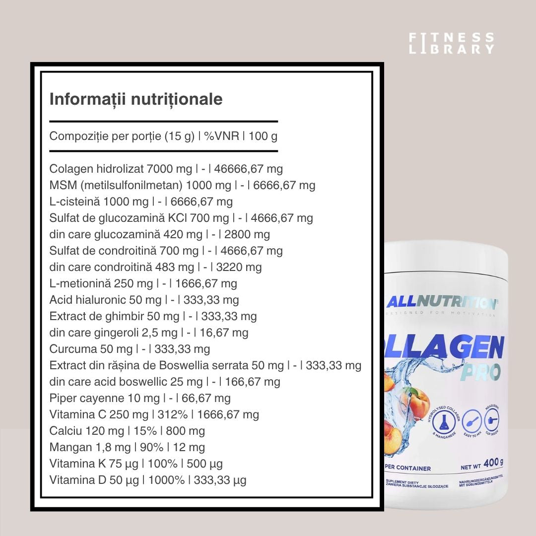 Colagen Pro: Piele radiantă, păr și unghii puternice, articulații sănătoase.