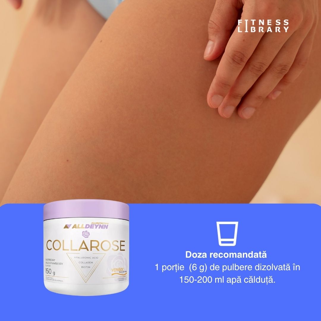 Colagen VERISOL®, acid hialuronic și biotină pentru piele radiantă, păr luxuriant și unghii puternice. Collarose: frumusețe din interior.