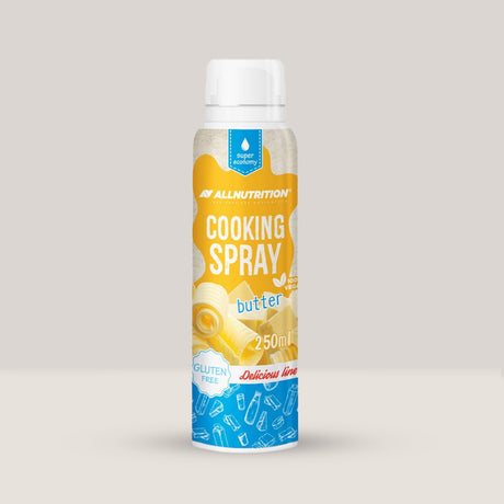 Imagine cu spray-ul de gătit cu ulei de unt Cooking Spray Butter Oil de la ALLNUTRITION, 250ml.