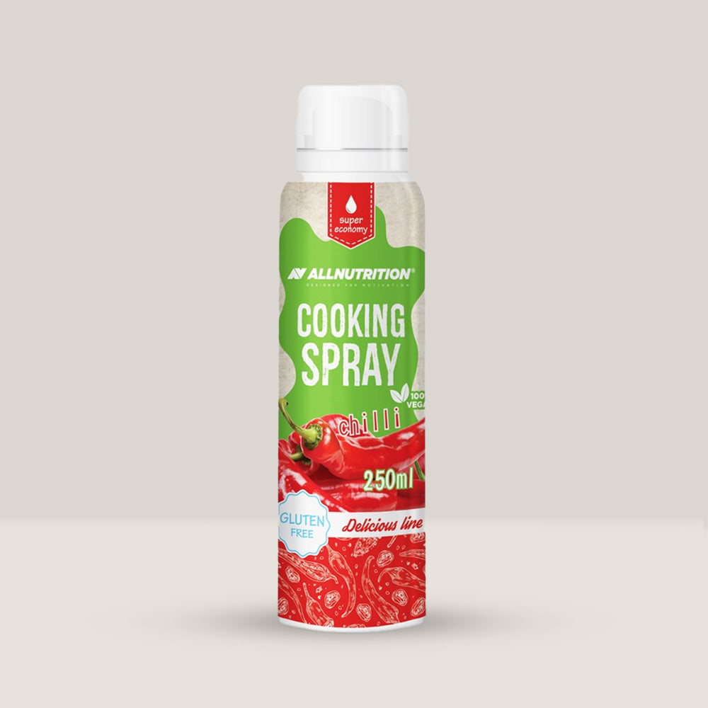 Imagine cu spray-ul de gătit cu ulei de chilli Cooking Spray Chilli Oil de la ALLNUTRITION, 250ml.