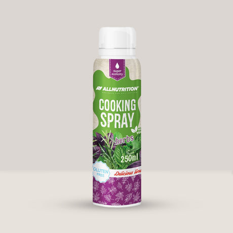 Imagine cu spray-ul de gătit cu ulei de ierburi Cooking Spray Herbs Oil de la ALLNUTRITION, 250ml.
