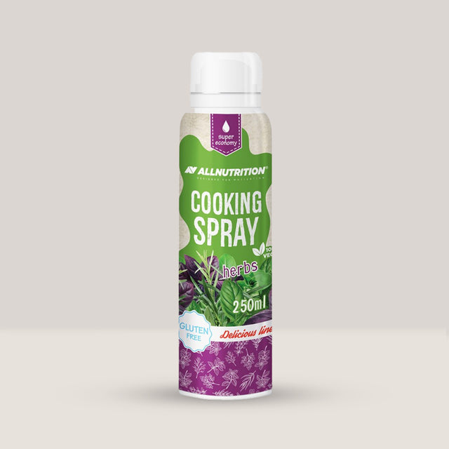 Imagine cu spray-ul de gătit cu ulei de ierburi Cooking Spray Herbs Oil de la ALLNUTRITION, 250ml.