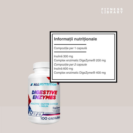 Digestie optimă și confort cu Enzime Digestive ALLNUTRITION.  Simte-te bine, din interior spre exterior.