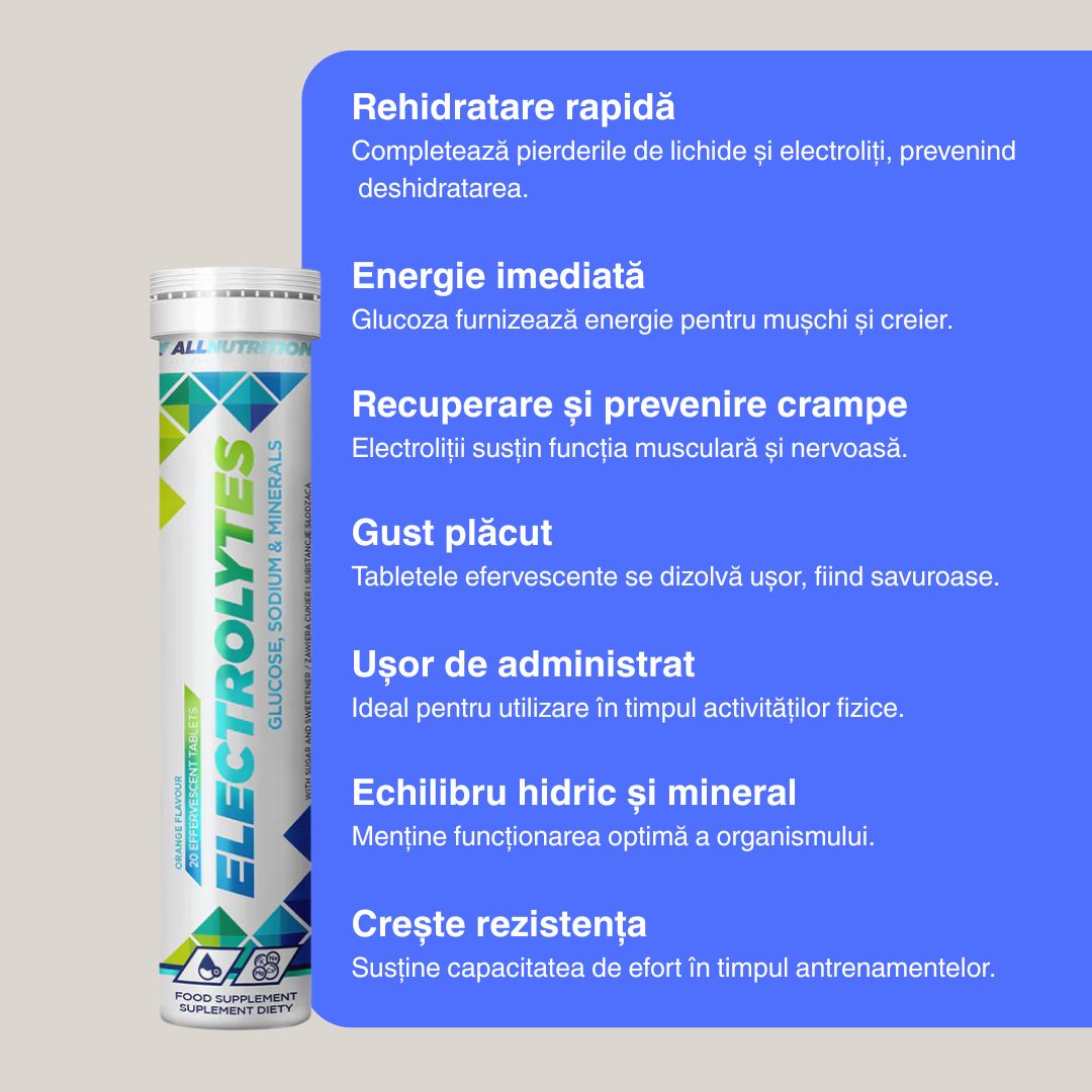 Hidratare și energie instant cu electroliți ALLNUTRITION. Performanță de vârf, în fiecare zi.