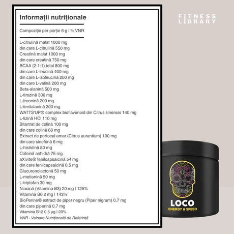 Energie pură, performanță absolută. LOCO Complex Pre-Workout: Forță rapidă pentru orice provocare.