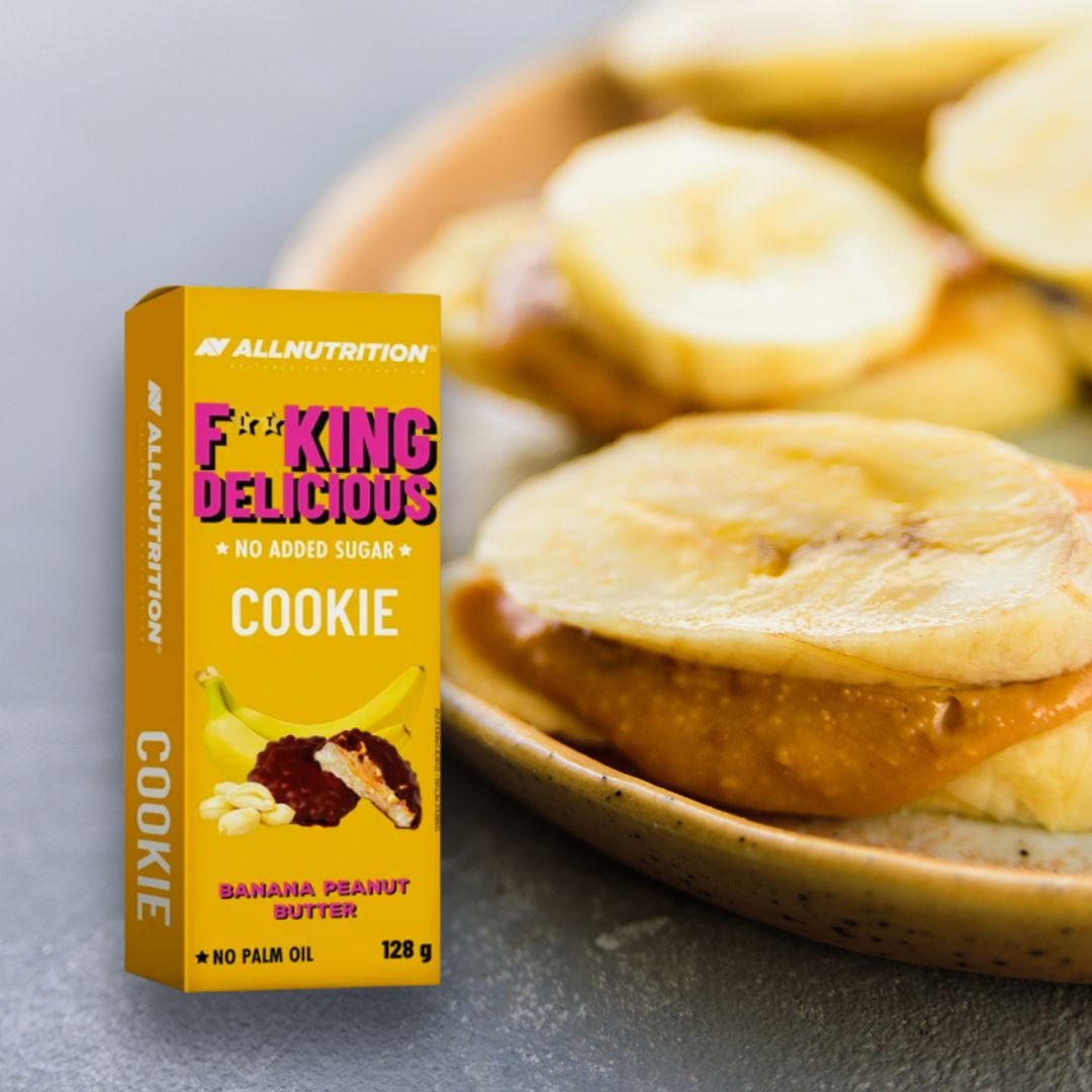 Biscuiți FitKing Delicious: crocanți, cu banane și unt de arahide, fără zahăr adăugat. Hrănește-te sănătos și savurează aroma!