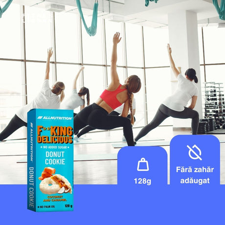 Cocos, caramel, ciocolată și arahide crocante. Răsfăț fără remușcări cu Fitking Delicious Donut Cookie.