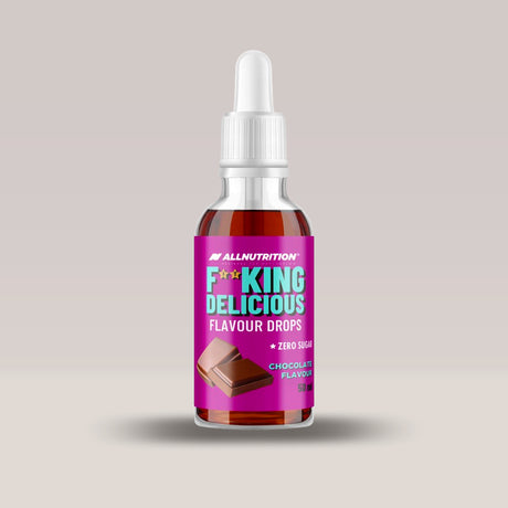 Imagine cu picăturile aromatizante Fitking Delicious Flavor Drops de la ALLNUTRITION, 50ml. Chocolate Flavour.