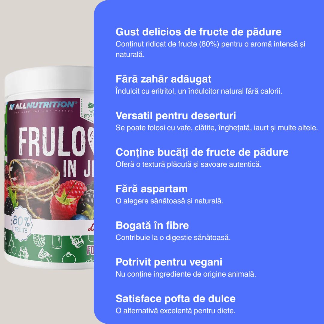 Gem de fructe de pădure 80% fructe, fără zahăr adăugat. Savurează un mic dejun delicios și sănătos.