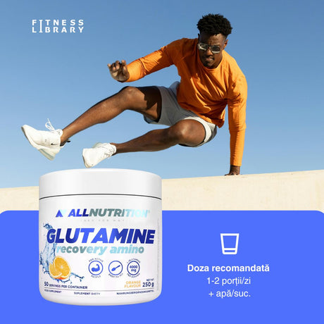 Regenerare profundă cu Glutamina Recovery Amino. Performanță de vârf și revitalizare absolută după fiecare antrenament.