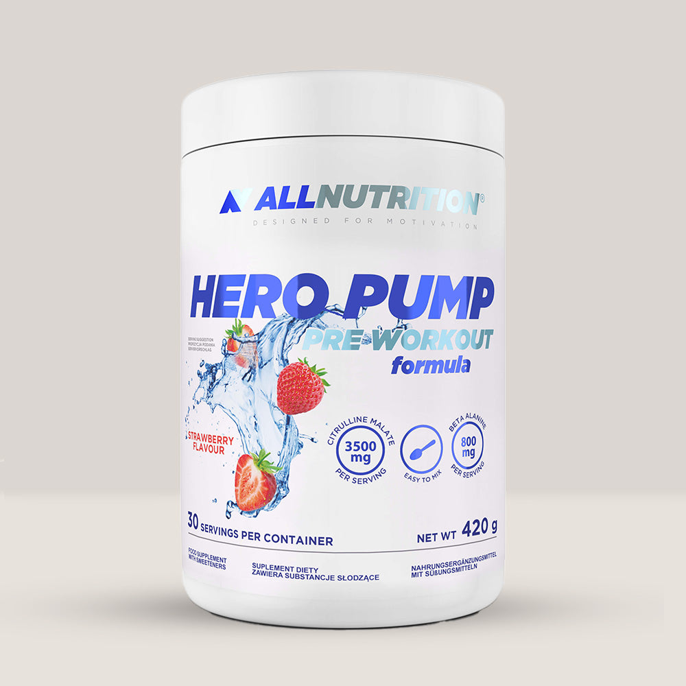 Performanță amplificată fără stimulenți. HERO PUMP cu aromă de căpșuni îți sculptează corpul. Antrenamente la un nou nivel.