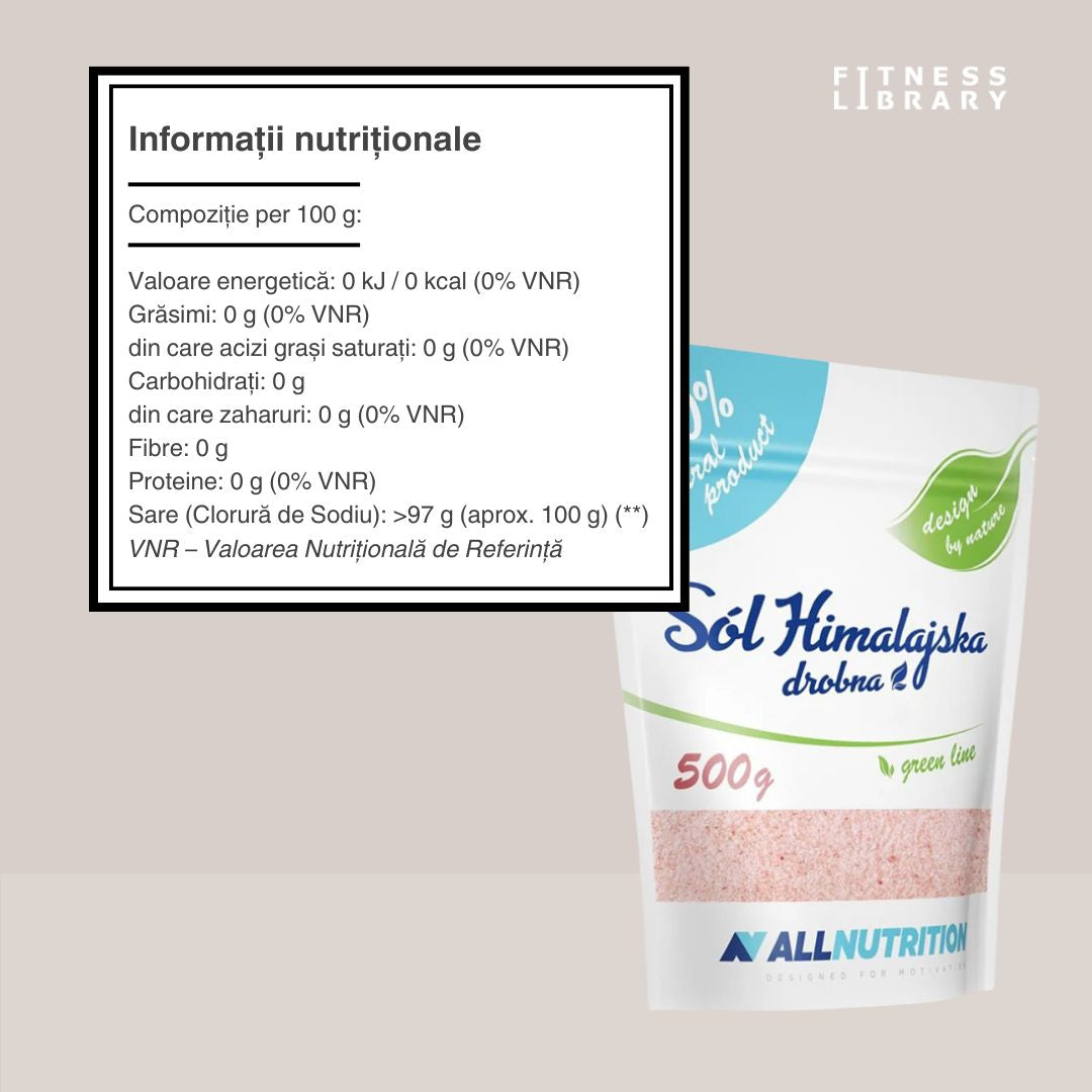 Sare roz de Himalaya ALLNUTRITION: Echilibru interior și vitalitate naturală.