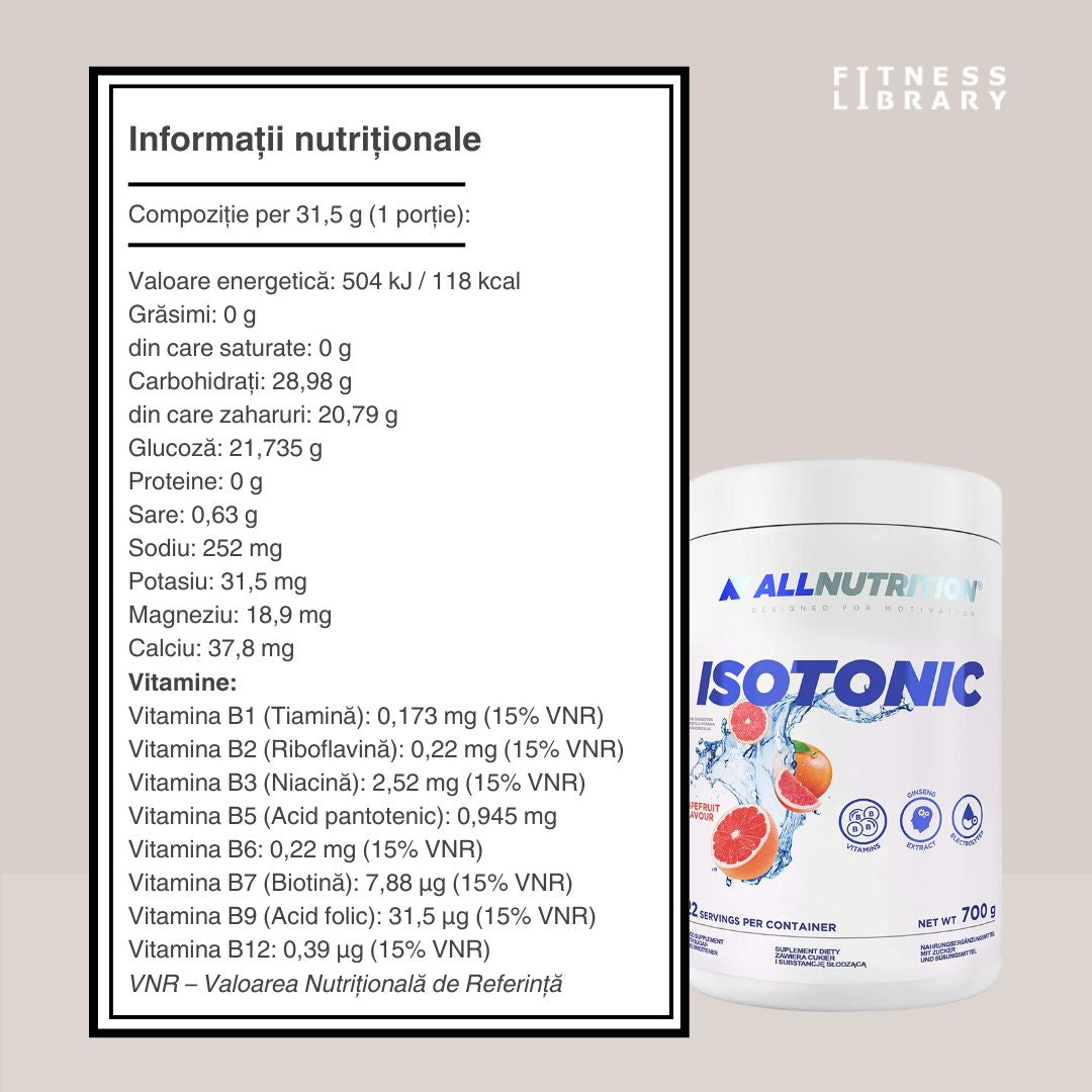 ALLNUTRITION Isotonic: Hidratare optimă, energie pură, performanță maximă.