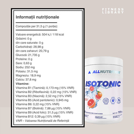 ALLNUTRITION Isotonic: Hidratare optimă, energie pură, performanță maximă.