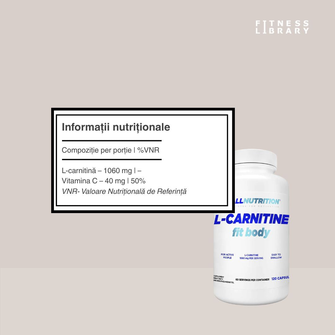 Siluetă definită cu L-Carnitina Fit Body AllNutrition. Energie maximă, performanță pură.
