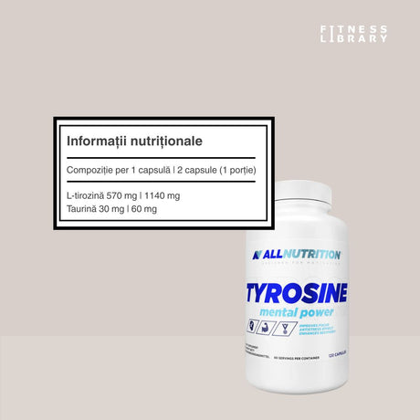 Claritate mentală și energie. L-Tirozină + Taurină ALLNUTRITION. Performanță de vârf.