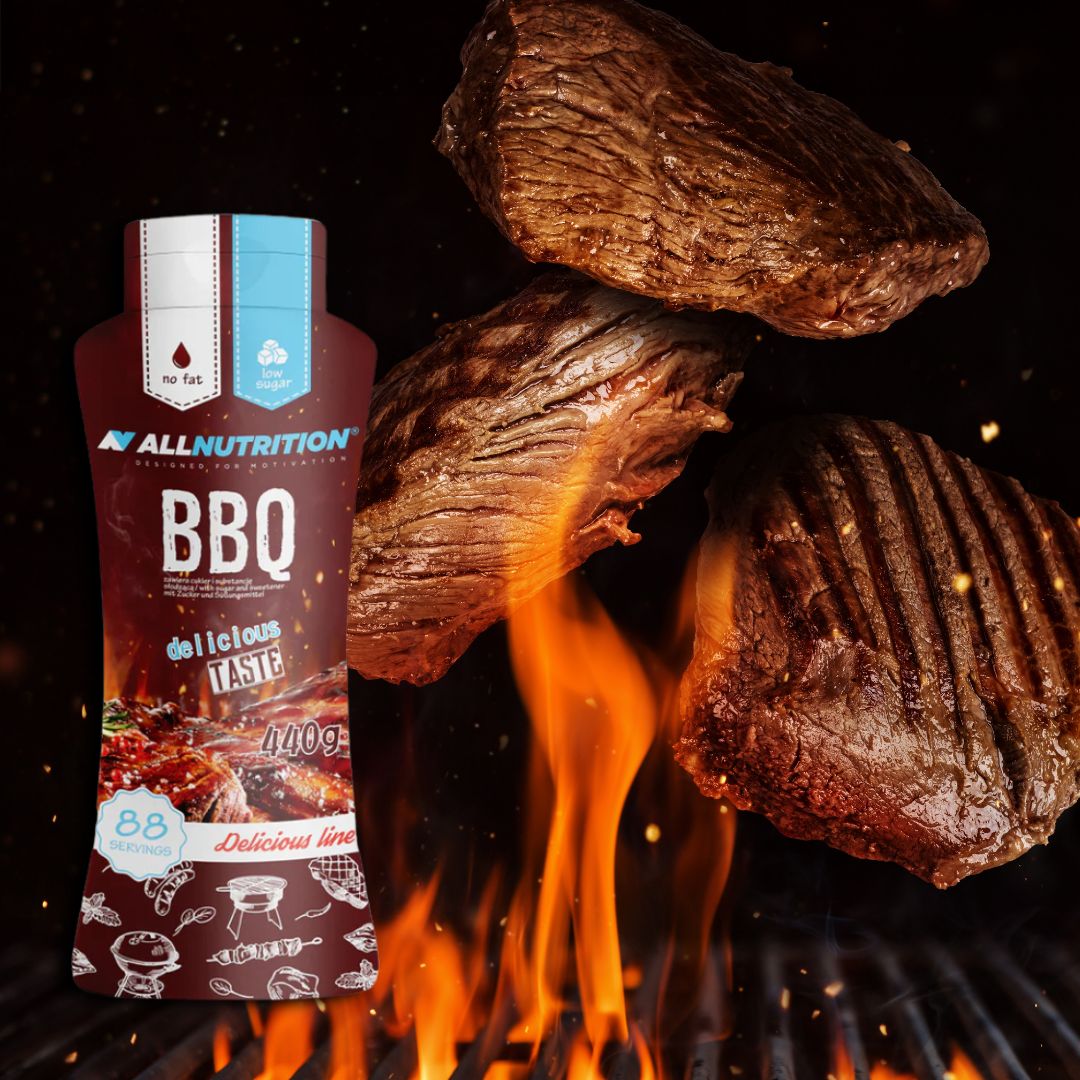 Sos BBQ ALLNUTRITION: Gust afumat intens, doar 2 kcal/porție. Grătar perfect fără regrete! #luxulsănătății #allnutrition