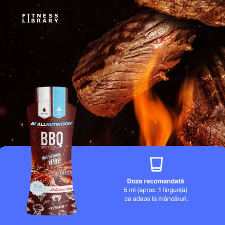 Sos BBQ fără zahăr și grăsimi, doar 2 kcal/porție. Gust intens afumat, mese sănătoase delicioase.