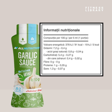 Gust intens, calorii minime. Sos Usturoi Low Calorie ALLNUTRITION - Savurează sănătos!