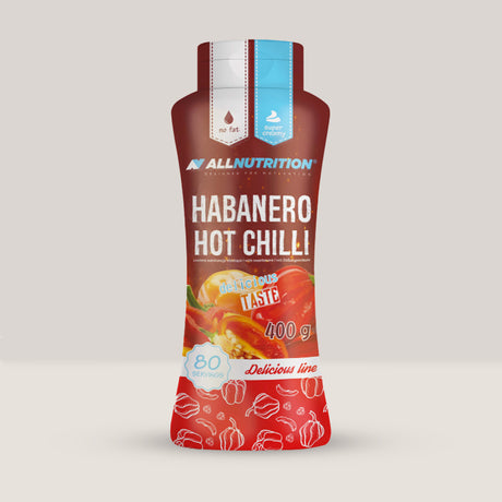 Imagine cu sosul Low Calorie Sauce Habanero Hot Chilli de la ALLNUTRITION, 400g, 80 de serviri.