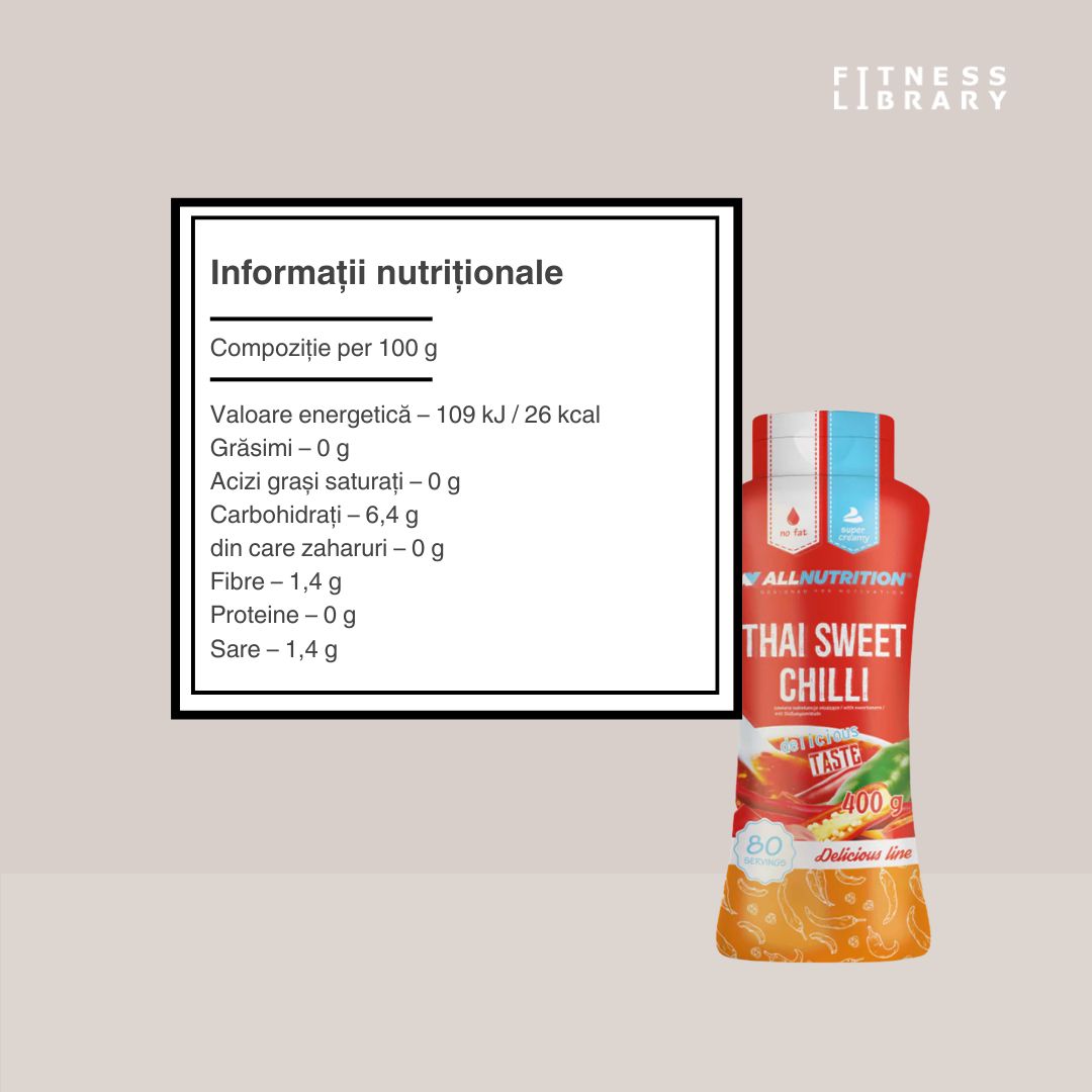 Savoare exotică thailandeză, hipocalorică, fără zahăr adăugat.  Trăiește o experiență culinară rafinată și menține-ți silueta cu sosul Thai Sweet Chilli.