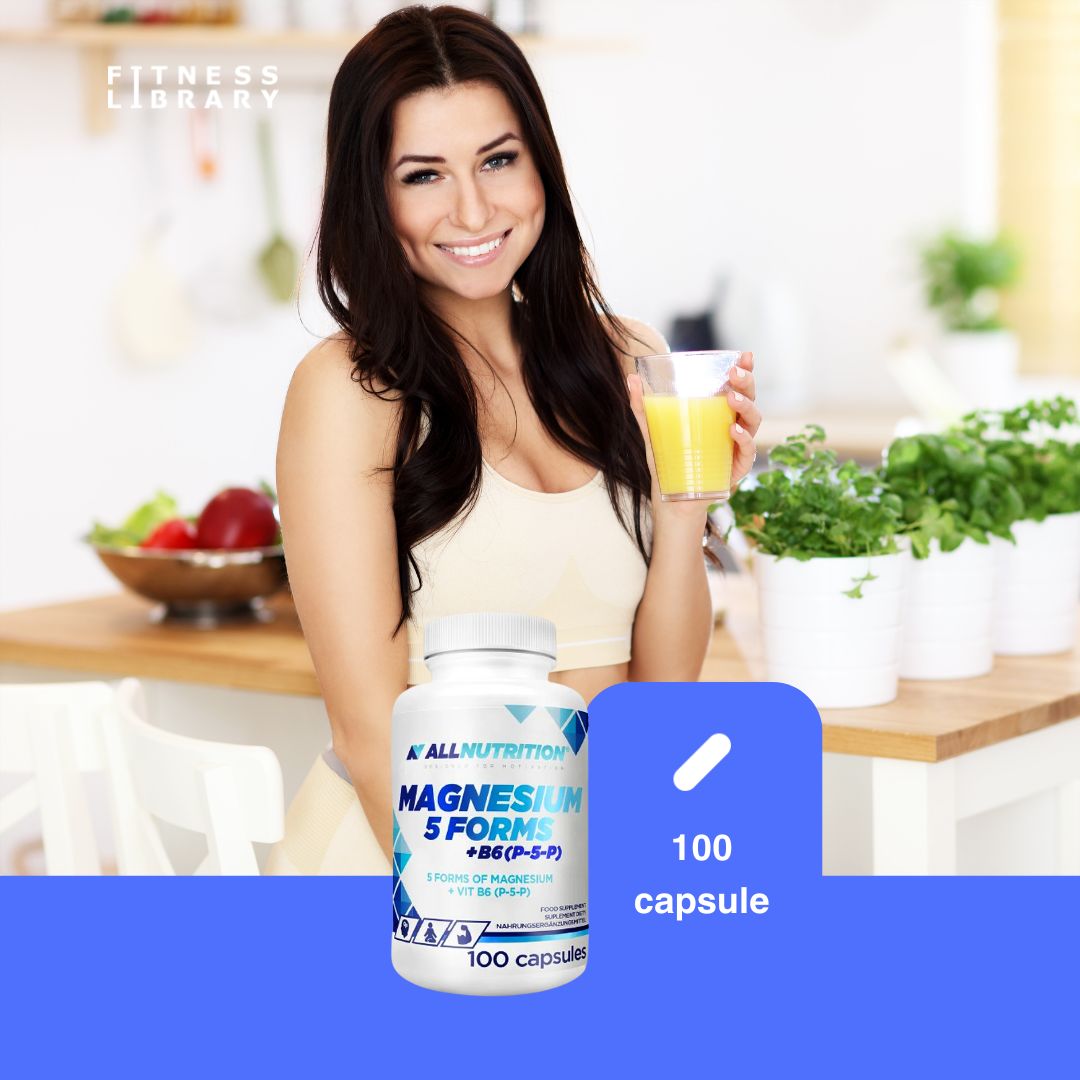 Magneziu Complex ALLNUTRITION: 5 forme biodisponibile + B6 pentru energie și echilibru zilnic. Revitalizare și vitalitate garantate.
