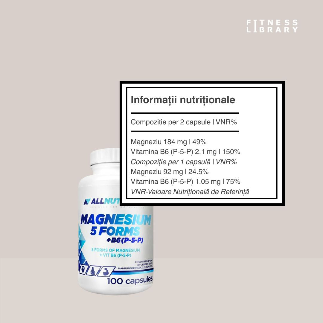 Magneziu 5 FORMS + B6: Energie vibrantă și echilibru interior pentru potențialul tău maxim.