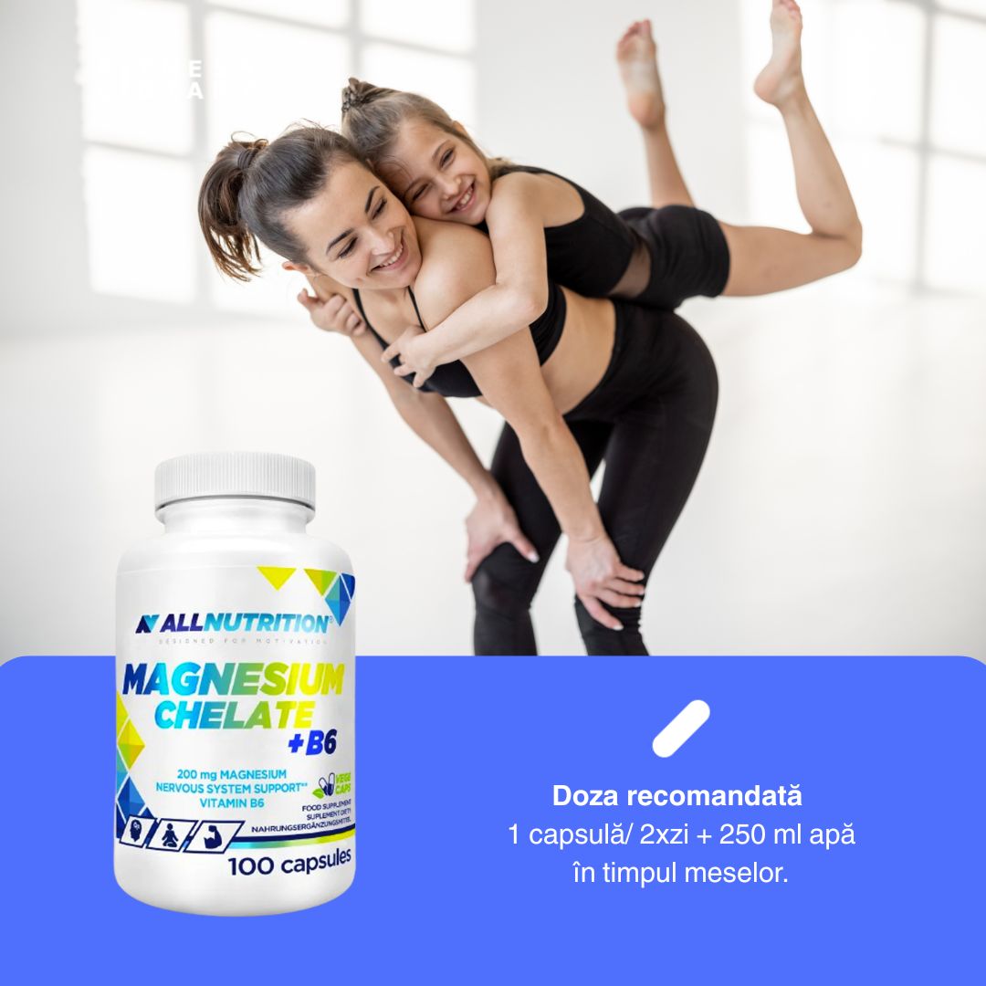 Magneziu Chelat cu B6 ALLNUTRITION: Energie și calm pentru zile pline de vitalitate.