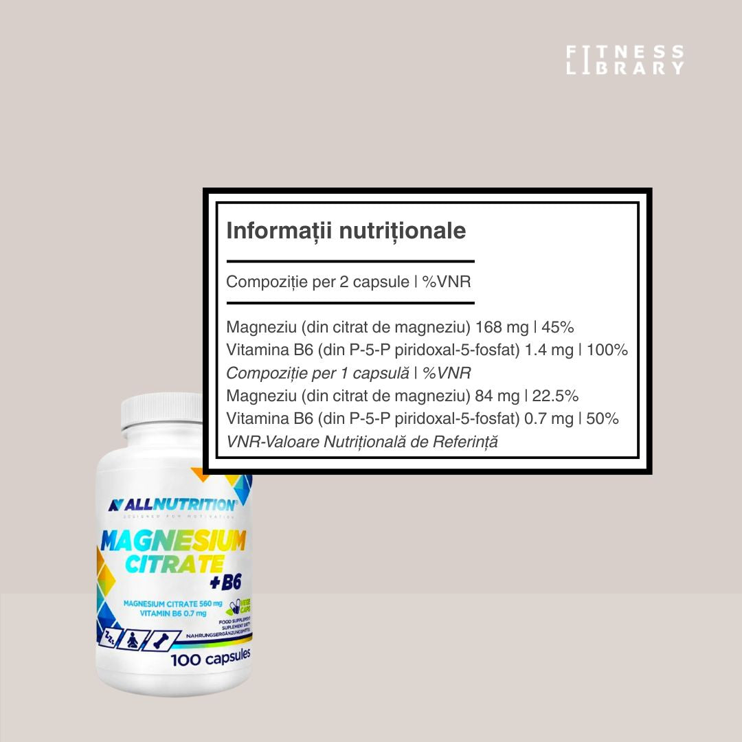 Energie vitală și bunăstare cu Magneziu Citrat & Vitamina B6 activă P-5-P.