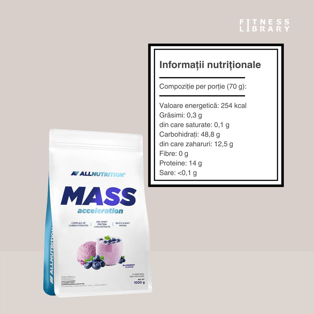 Siluetă visată? Gainer Mass Acceleration de la ALLNUTRITION - performanță și transformare corporală.