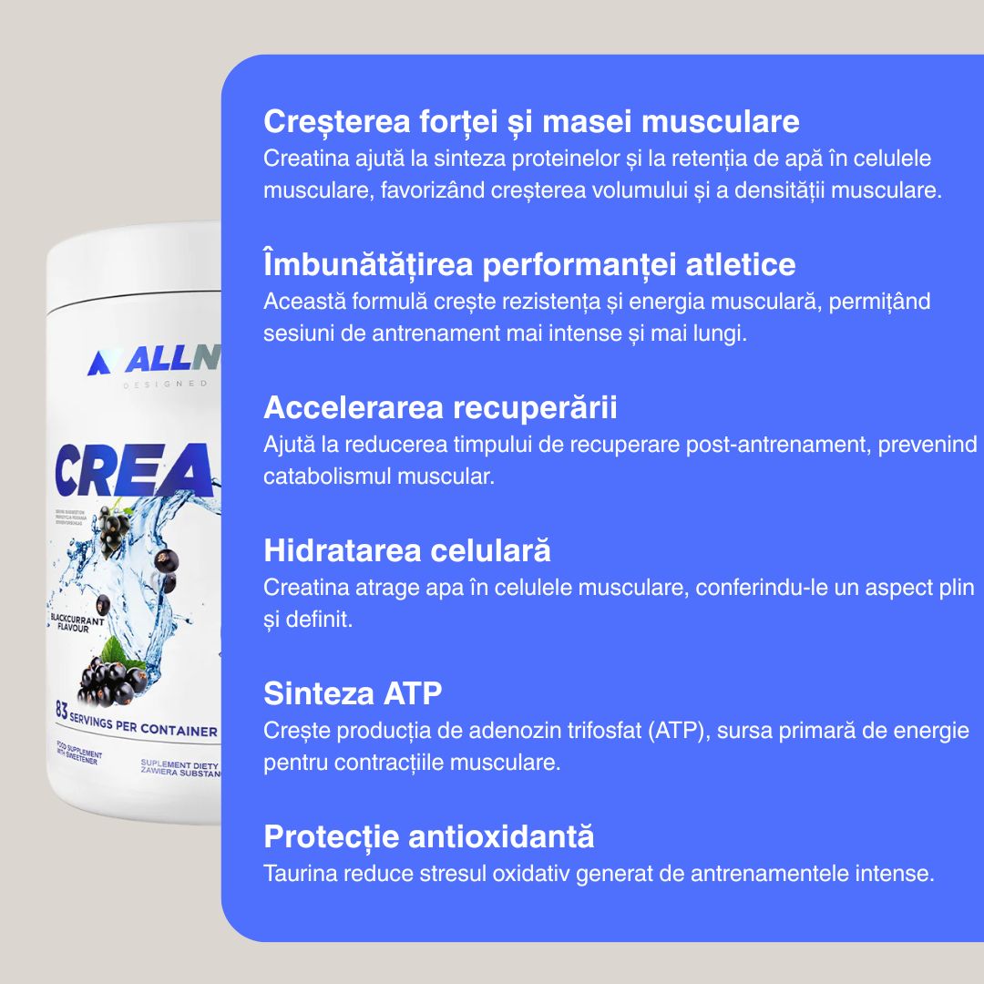 Creatină Muscle Max: Forță explozivă, recuperare rapidă, fizic sculptat.