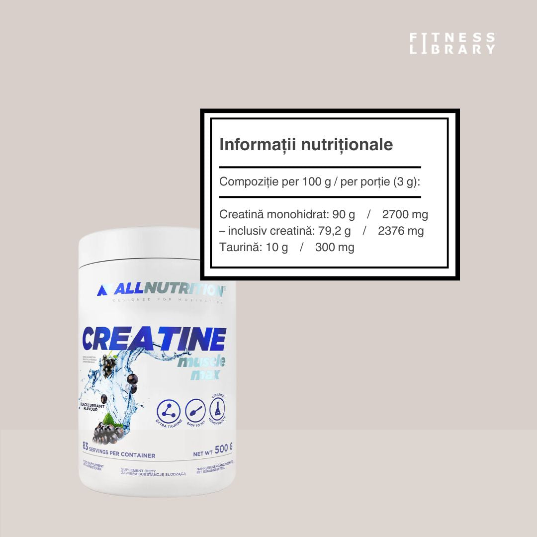 Creatină Muscle Max: Forță, recuperare, rezultate.