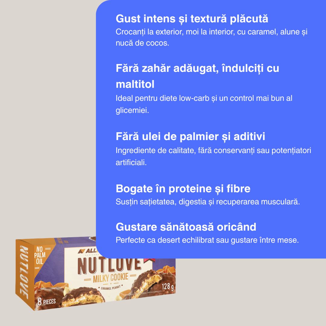 Fursecuri Nutlove: Gust intens caramel, alune și cocos. Răsfăț fără remușcări pentru o viață împlinită.