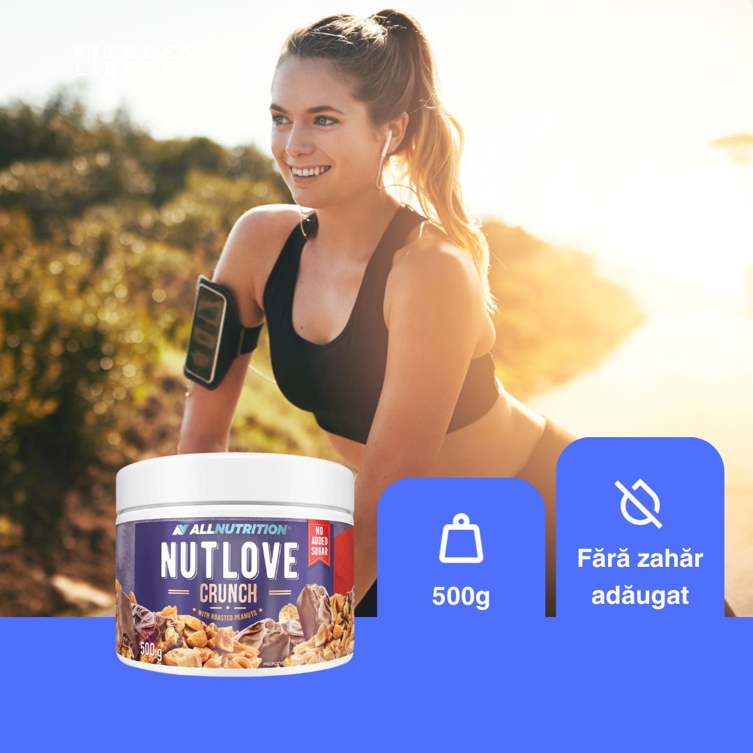 Ciocolată fină și arahide crocante. Răsfăț fără regrete, pentru o siluetă perfectă. ALLNUTRITION NutLove.