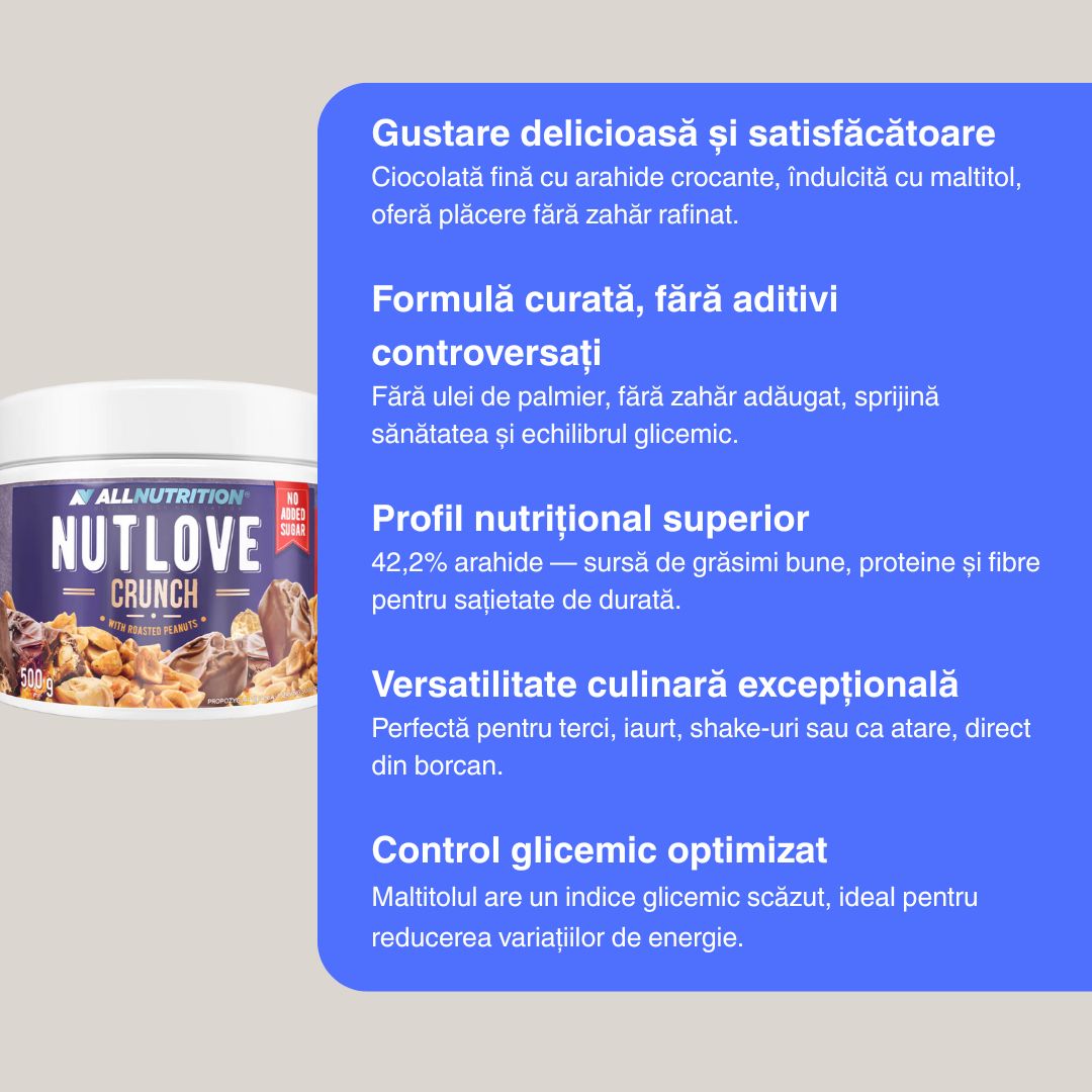 Cremă NutLove: Proteină, fără zahăr, ciocolată și arahide. Răsfăț fără regrete!