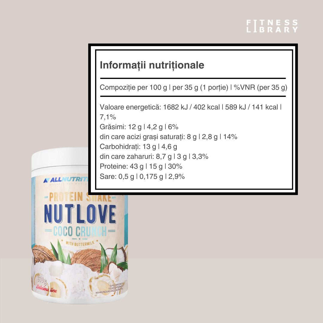 Siluetă sculptată și poftă de dulce satisfăcută cu Nutlove Coco Crunch. Energie și transformare elegantă garantate.