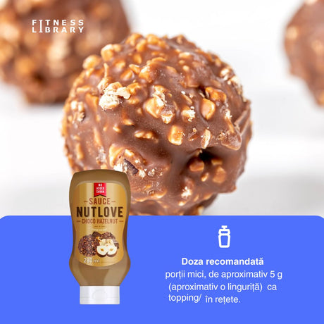 Sos NUTLOVE fără zahăr: Gust intens, textură cremoasă, desert perfect.